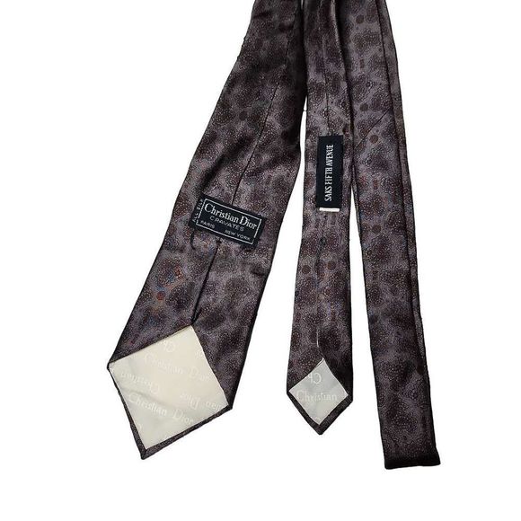 Vintage Christian Dior silk paisley print Saks fifth Ave tie 54.5" - Picture 3 of 3